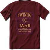 20 Jaar Legendarisch Gerijpt T-Shirt | Paars - Ivoor | Grappig Verjaardag en Feest Cadeau Shirt | Dames - Heren - Unisex | Tshirt Kleding Kado | - Burgundy - L