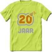 20 Jaar Feest T-Shirt | Goud - Zilver | Grappig Verjaardag Cadeau Shirt | Dames - Heren - Unisex | Tshirt Kleding Kado | - Groen - XXL