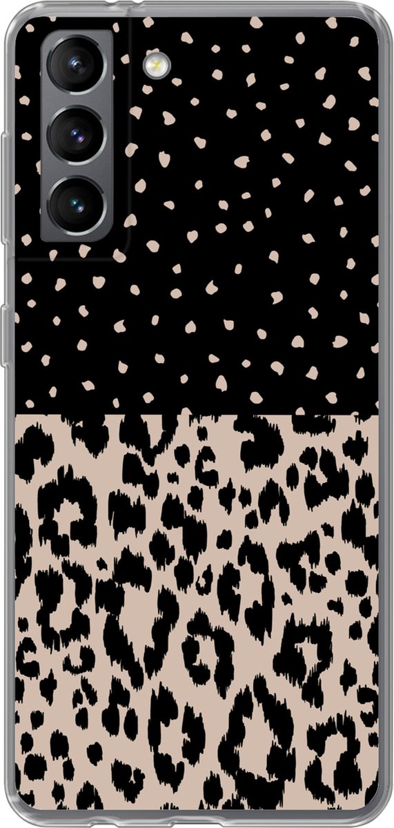 Telefoonhoesje Geschikt voor Samsung Galaxy S21 hoesje - Panterprint - Dieren - Design - Siliconen Telefoonhoesje Telefoonhoesje