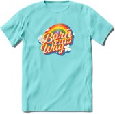 Born This Way | Pride T-Shirt | Grappig LHBTIQ+ / LGBTQ / Gay / Homo / Lesbi Cadeau Shirt | Dames - Heren - Unisex | Tshirt Kleding Kado | - Licht Blauw - XL