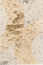 Wanddecoratie Rechthoek Cirkel Leer Beige Goud Small