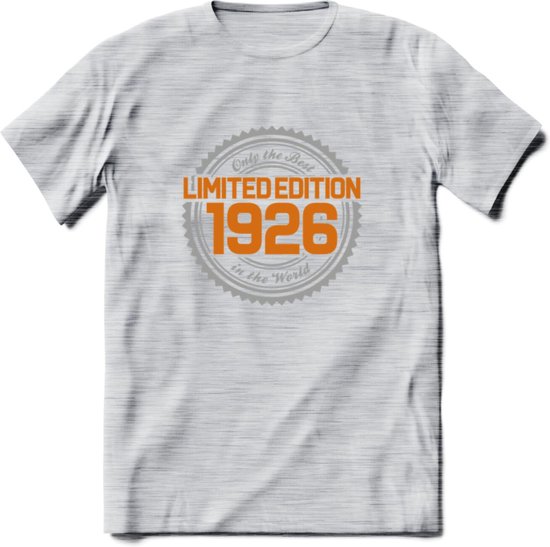 1926 Limited Edition Ring T-Shirt | Zilver - Goud | Grappig Verjaardag en Feest Cadeau Shirt | Dames - Heren - Unisex | Tshirt Kleding Kado | - Licht Grijs - Gemaleerd - 3XL