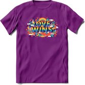 Love Wins | Pride T-Shirt | Grappig LHBTIQ+ / LGBTQ / Gay / Homo / Lesbi Cadeau Shirt | Dames - Heren - Unisex | Tshirt Kleding Kado | - Paars - XXL