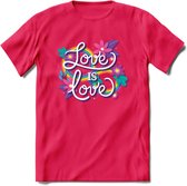 Love Is Love | Pride T-Shirt | Grappig LHBTIQ+ / LGBTQ / Gay / Homo / Lesbi Cadeau Shirt | Dames - Heren - Unisex | Tshirt Kleding Kado | - Roze - S