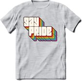 Gay Pride T-Shirt | Grappig LHBTIQ+ / LGBTQ / Gay / Homo / Lesbi Cadeau Shirt | Dames - Heren - Unisex | Tshirt Kleding Kado | - Licht Grijs - Gemaleerd - S
