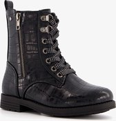 Blue Box meisjes croco veterboots - Zwart - Maat 29