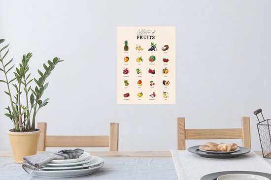 Stickers muraux - Film autocollant - Cuisine - Fruits - Nourriture - 30x40 cm - Film adhésif - Stickers muraux Chambre d'enfant - Papier peint autocollant