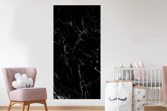 Stickers Stickers muraux - Marbre - Zwart - Natuursteen - 80x160 cm - Feuille adhésive