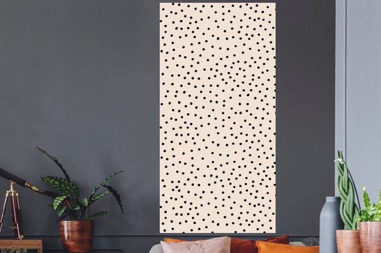 Stickers Stickers muraux - Dot - Beige - Zwart - 80x160 cm - Feuille adhésive