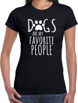 Dogs are my favourite people / Honden zijn mijn favoriete mensen honden t-shirt zwart - dames - Honden liefhebber cadeau shirt M