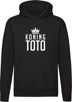 Koning Toto Hoodie | gokken | casino | wedden | unibet | voetbal | Unisex | Trui | Sweater | Hoodie | Capuchon | Zwart