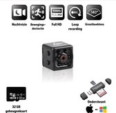 Agellic Mini Spycamera - Beveiligingscamera - Action Camera - 32GB - Zwart - Full HD 1080p