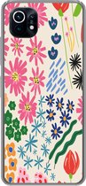 Telefoonhoesje Geschikt voor Xiaomi Mi 11 hoesje - Bloem - Bladeren - Veldbloemen - Siliconen Telefoonhoesje Telefoonhoesje