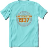 1937 Limited Edition Ring T-Shirt | Zilver - Goud | Grappig Verjaardag en Feest Cadeau Shirt | Dames - Heren - Unisex | Tshirt Kleding Kado | - Licht Blauw - M