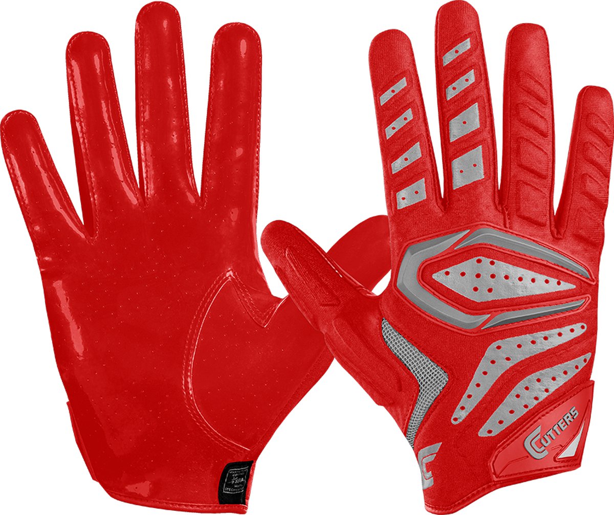 Cutters | American Football | S651 Receiver Handschoenen | Volwassenen | Rood | XX-Large