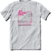 SU-35 Vliegtuig T-Shirt | Unisex leger Kleding | Dames - Heren Straaljager shirt | Army F16 | Grappig bouwpakket Cadeau | - Licht Grijs - Gemaleerd - S