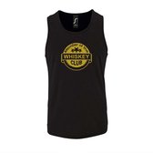 Zwarte Tanktop sportshirt met "Member of the Whiskey club" Print Goud Size XXXL