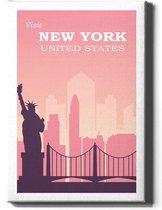 Walljar - New York United States - Muurdecoratie - Canvas schilderij