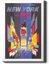 Walljar - New York TWA Abstract - Muurdecoratie - Canvas schilderij