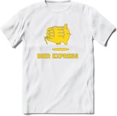 Bier Express T-Shirt | Unisex Kleding | Dames - Heren Feest shirt | Drank | Grappig Verjaardag Cadeau tekst | - Wit - 3XL