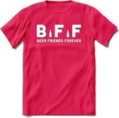 Bier Friends Forever BFF T-Shirt | Unisex Kleding | Dames - Heren Feest shirt | Drank | Grappig Verjaardag Cadeau tekst | - Roze - XXL