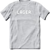 Lager Bier T-Shirt | Unisex Kleding | Dames - Heren Feest shirt | Drank | Grappig Verjaardag Cadeau tekst | - Licht Grijs - Gemaleerd - XL