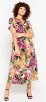 LOLALIZA Maxi-jurk met tropische print - Roze - Maat 40