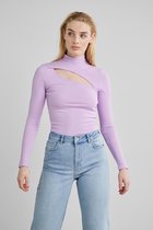 Pieces T-shirt Pchazel Ls Cut Out High Neck Bc 17121831 Lavendula Dames Maat - XS