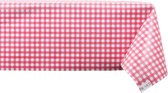 Raved Tafelzeil Boerenbont Ruit Rood Klein  140 cm x  260 cm - PVC - Afwasbaar