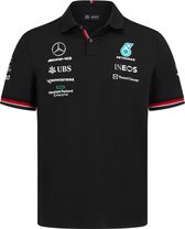 Mercedes Polo Zwart maat S  2022 - Formule 1 - Lewis Hamilton -
