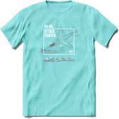 AV-8B Vliegtuig T-Shirt | Unisex leger Kleding | Dames - Heren Straaljager shirt | Army F16 | Grappig bouwpakket Cadeau | - Licht Blauw - XL