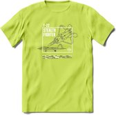 F-22 Vliegtuig T-Shirt | Unisex leger Kleding | Dames - Heren Straaljager shirt | Army F16 | Grappig bouwpakket Cadeau | - Groen - XL