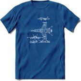 F-18 Vliegtuig T-Shirt | Unisex leger Kleding | Dames - Heren Straaljager shirt | Army F16 | Grappig bouwpakket Cadeau | - Donker Blauw - 3XL