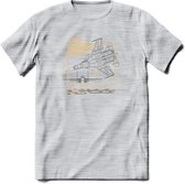 SU-33 Vliegtuig T-Shirt | Unisex leger Kleding | Dames - Heren Straaljager shirt | Army F16 | Grappig bouwpakket Cadeau | - Licht Grijs - Gemaleerd - L