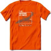 F-101 Vliegtuig T-Shirt | Unisex leger Kleding | Dames - Heren Straaljager shirt | Army F16 | Grappig bouwpakket Cadeau | - Oranje - 3XL