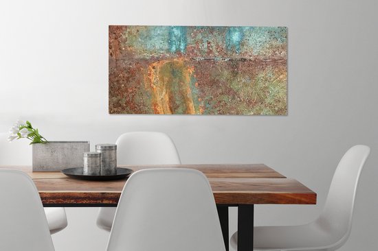 Toile Peinture Rouille - Oranje - Marron - 80x40 cm - Décoration murale