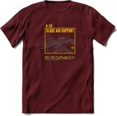 A-10 Warthog Vliegtuig T-Shirt | Unisex leger Kleding | Dames - Heren Straaljager shirt | Army F16 | Grappig bouwpakket Cadeau | - Burgundy - M