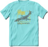 F-101 Vliegtuig T-Shirt | Unisex leger Kleding | Dames - Heren Straaljager shirt | Army F16 | Grappig bouwpakket Cadeau | - Licht Blauw - XXL