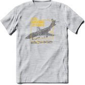 F-101 Vliegtuig T-Shirt | Unisex leger Kleding | Dames - Heren Straaljager shirt | Army F16 | Grappig bouwpakket Cadeau | - Licht Grijs - Gemaleerd - 3XL
