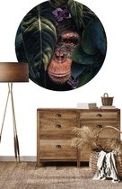 Behangcirkel Jungle chimpanzee | ⌀ 100 cm | Wandecoratie | Wandcirkel