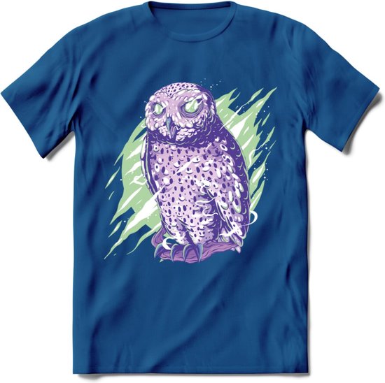 Dieren T-Shirt | Uil shirt Heren / Dames | Wildlife owl cadeau - Donker Blauw - XL