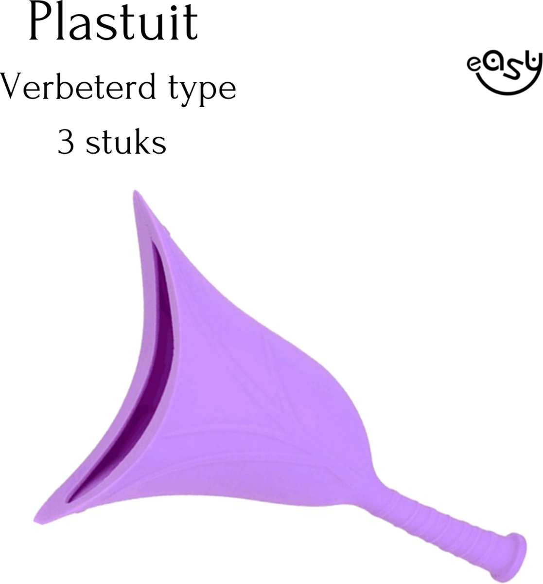 Plastuit - Plastuitje - Herbruikbaar - Verbeterd type - Urinaal - Flexibel siliconen - 3 stuks - easy
