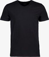 Unsigned heren T-shirt V-hals katoen zwart - Zwart - Maat S