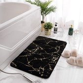 Vloerkleed badkamer - Zwart - 90x60 cm - Absorberend -  Anti Slip Onderkant - Badkamer mat - Badkamer Accessoires - Tapijt Badkamer - Badkamer Tapijt - Toilet Tapijt