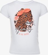 TwoDay meisjes T-shirt met tijgerkop - Wit - Maat 110/116