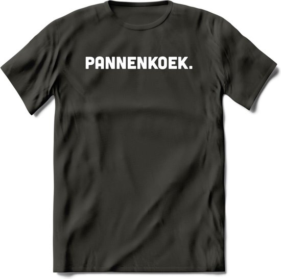 Pannenkoek - Snack T-Shirt | Grappig Verjaardag Kleding Cadeau | Eten En Snoep Shirt | Dames - Heren - Unisex Tshirt | - Donker Grijs - L