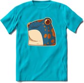 Koele kikker T-Shirt Grappig | Dieren reptielen Kleding Kado Heren / Dames | Animal Skateboard Cadeau shirt - Blauw - S