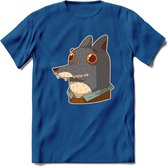 Casual wolf T-Shirt Grappig | Dieren Kleding Kado Heren / Dames | Animal Skateboard Cadeau shirt - Donker Blauw - XXL