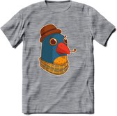 Opa papegaai T-Shirt Grappig | Dieren vogel Kleding Kado Heren / Dames | Animal Skateboard Cadeau shirt - Donker Grijs - Gemaleerd - M