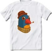 Opa papegaai T-Shirt Grappig | Dieren vogel Kleding Kado Heren / Dames | Animal Skateboard Cadeau shirt - Wit - L